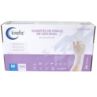 Gants double vinyle naturel non poudrés certifiés EN455-4 et EN374-2 (Boîte de 100 unités)